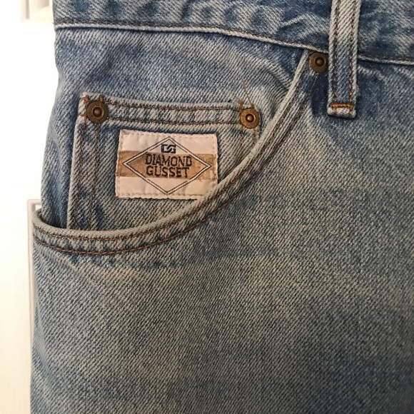 Diamond Gusset Mens 36x30 Straight Leg Jeans Blue Zip Fly Light Wash. - Picture 4 of 12